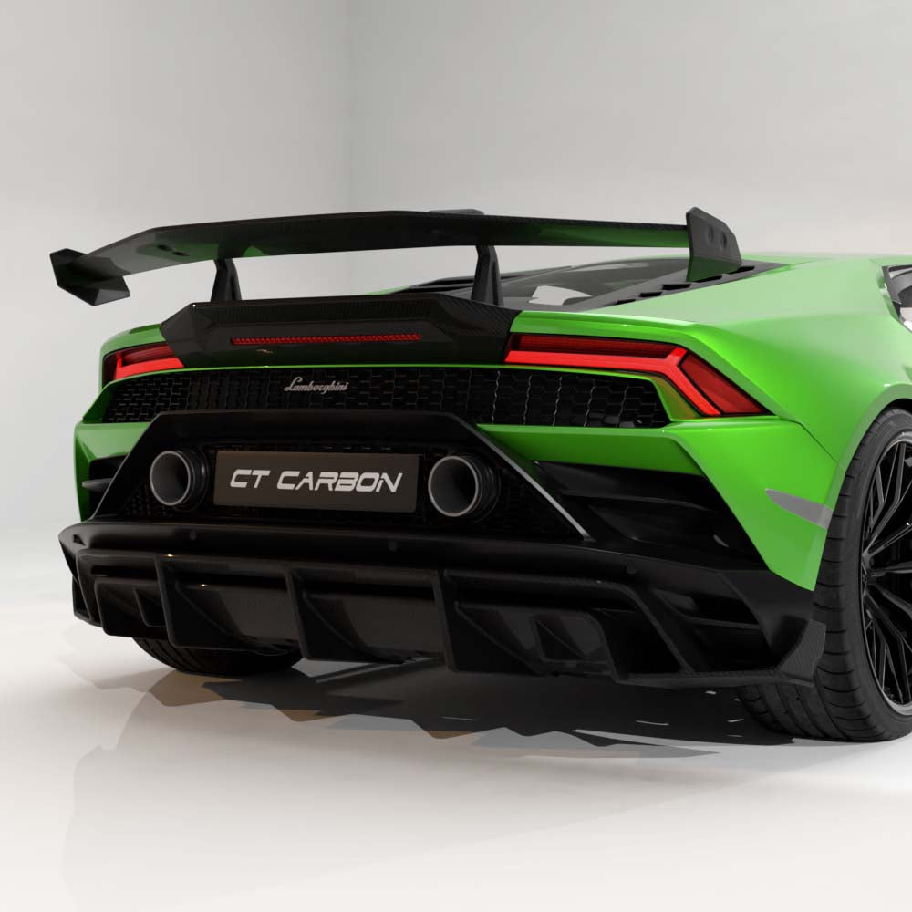 CT CARBON LAMBORGHINI HURACAN EVO 2019-2023 CARBON FIBRE DIFFUSER - CT DESIGN | SWISS HOMOLOGATED