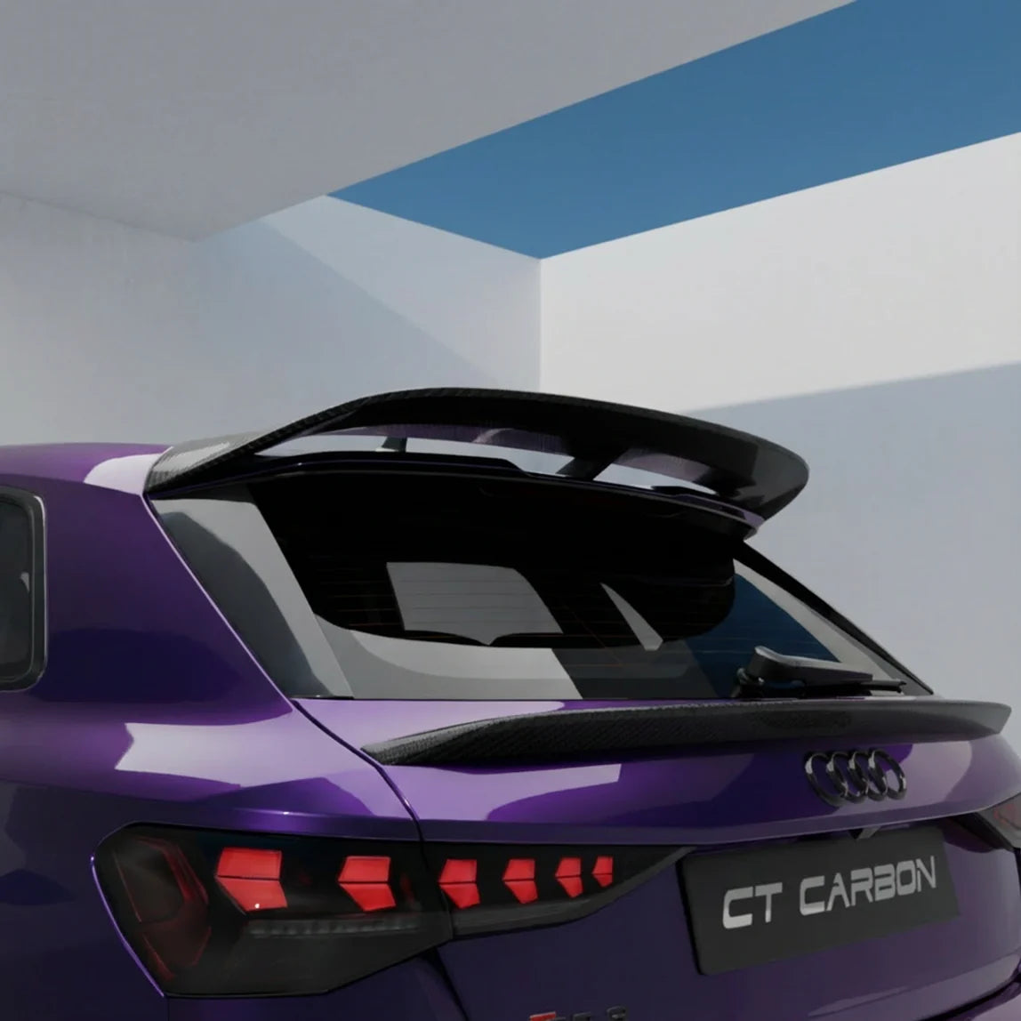 CT CARBON SPOILER AUDI S3/RS3 8Y 22+ SPORTBACK - CT V3 | SWISS HOMOLOGATED