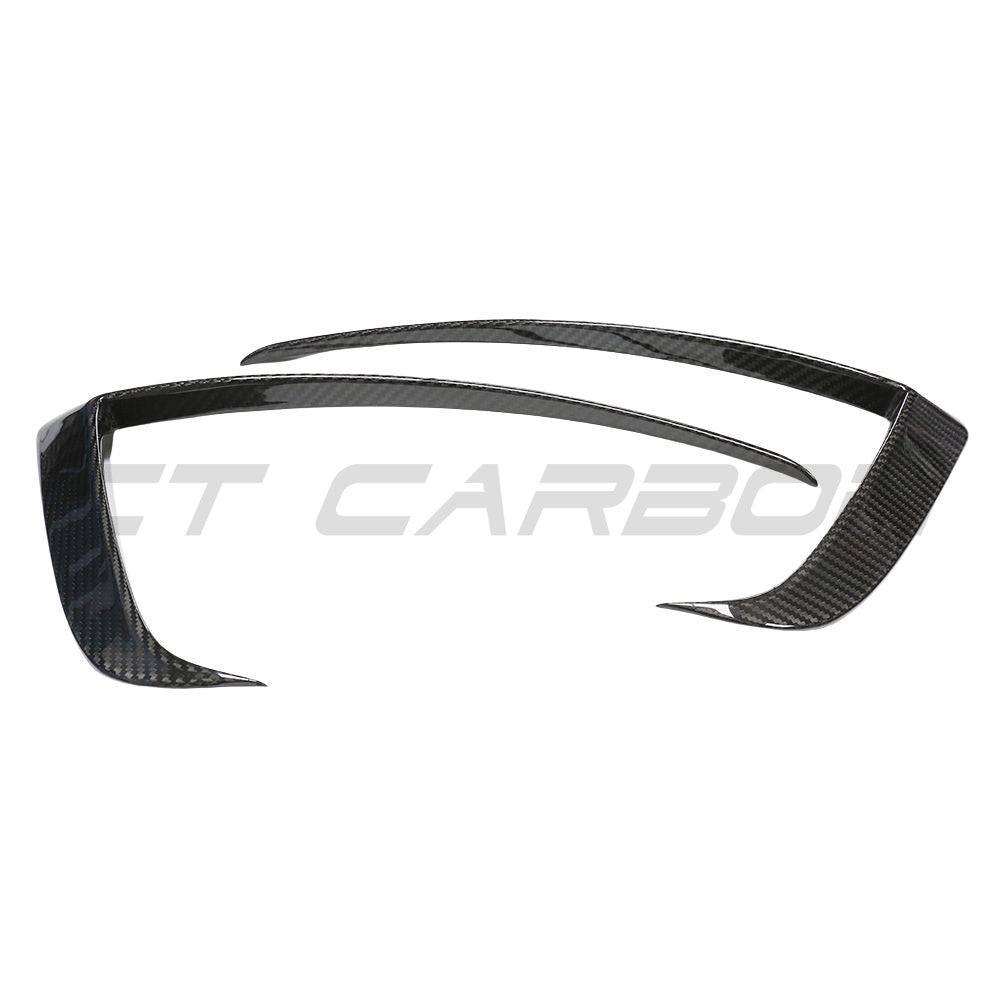 CT CARBON TESLA MODEL S 2021+ FACELIFT CARBON FIBRE FRONT BUMPER CANARDS | HOMOLOGATION IN PROCESS
