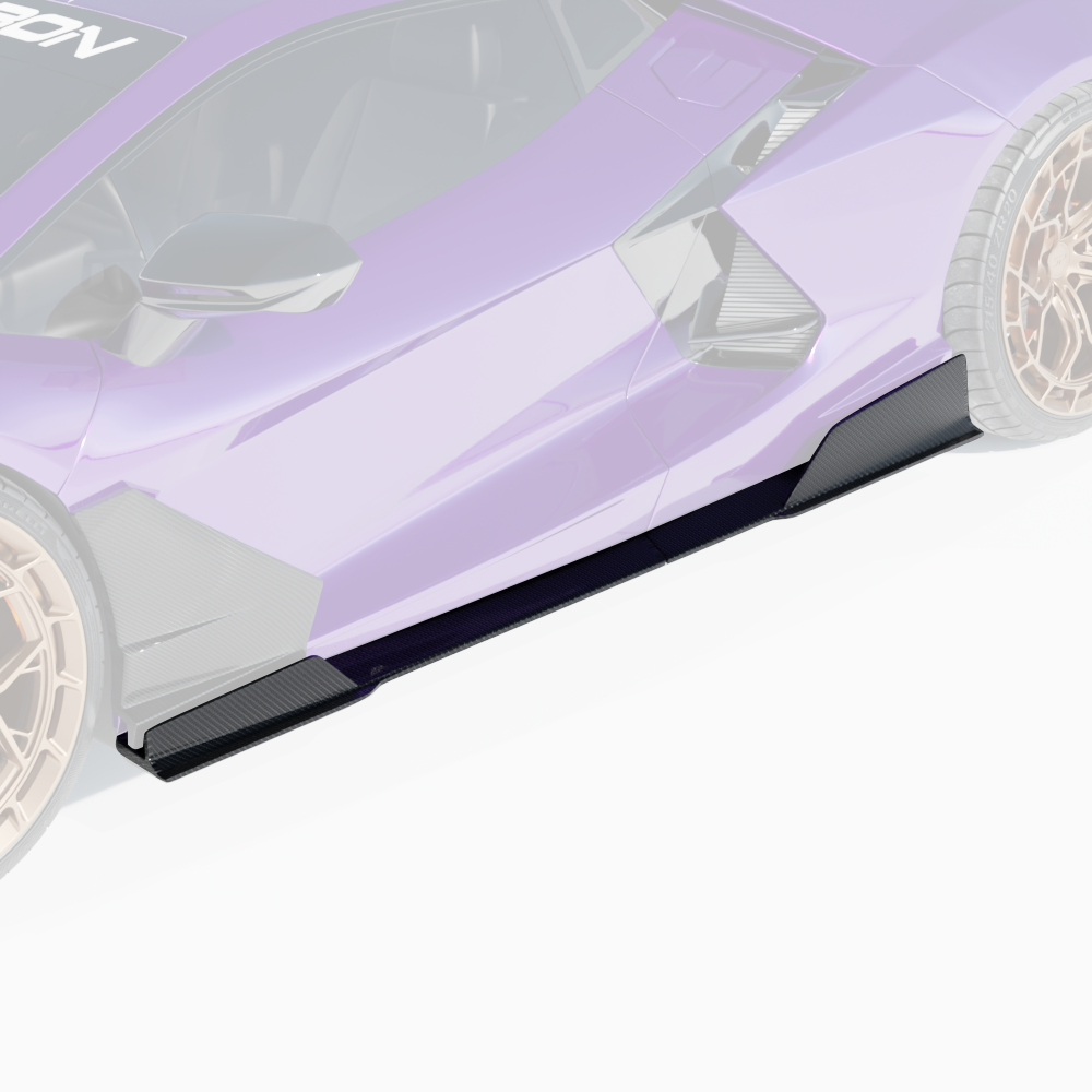 CT CARBON LAMBORGHINI REVUELTO MATTE CARBON FIBRE SIDE SKIRTS - CT DESIGN | SWISS HOMOLOGATED