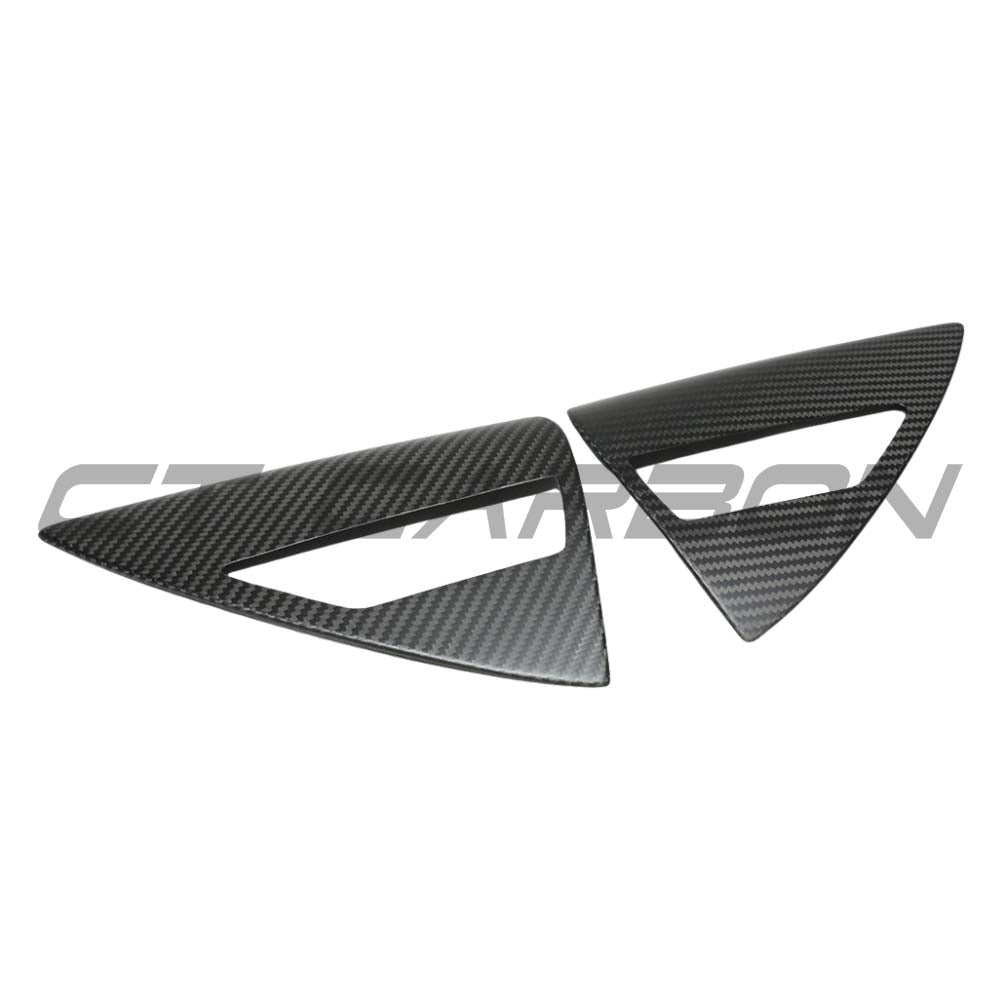 CT CARBON TESLA MODEL Y 2025+ FACELIFT MATTE DRY CARBON FIBRE CHARGING LAMP COVER - V1 | SWISS HOMOLOGATED