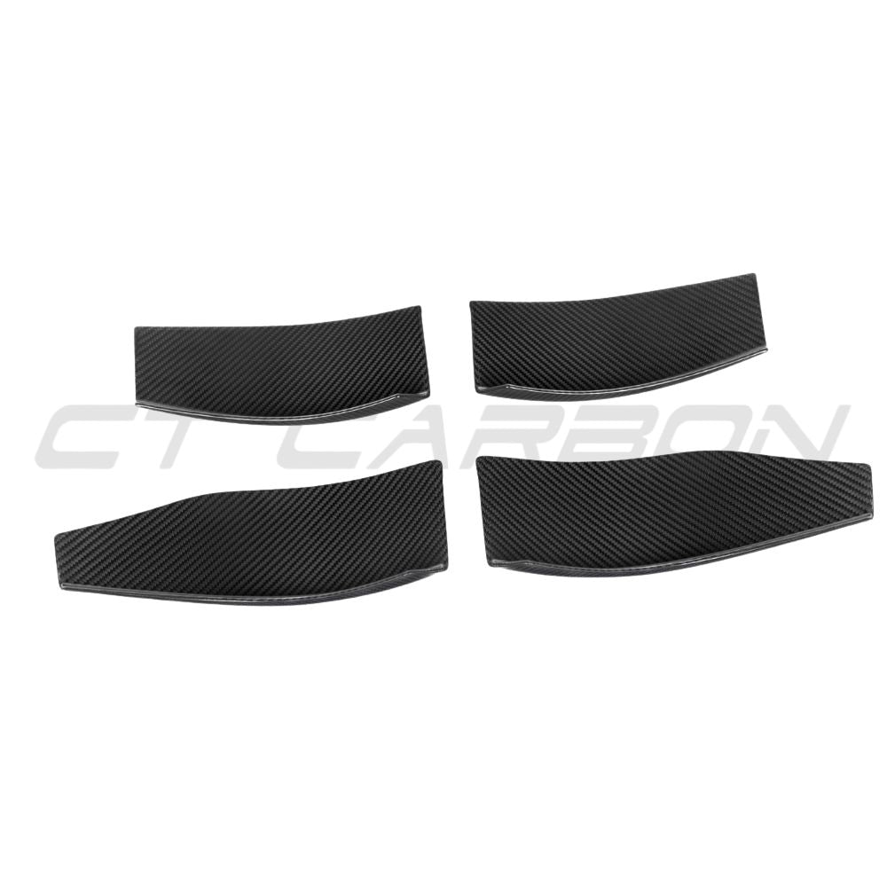 CT CARBON BMW M3/M4 G80/G81/G82/G83 2021+ CARBON FIBRE FRONT BUMPER CANARDS - V3 | SWISS HOMOLOGATED
