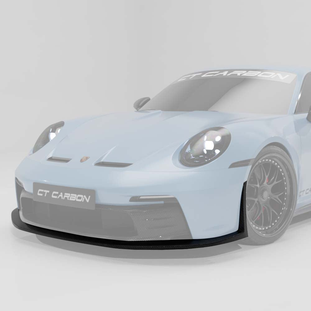 CT CARBON PORSCHE 911 992.1 GT3 & GT3 TOURING 2022-2024 CARBON FIBRE SPLITTER - CT DESIGN | SWISS HOMOLOGATED