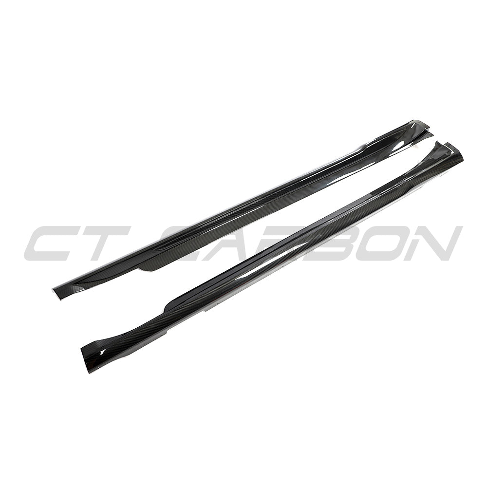 CT CARBON PORSCHE TAYCAN 2020-2024 CARBON FIBRE SIDE SKIRTS | SWISS HOMOLOGATED