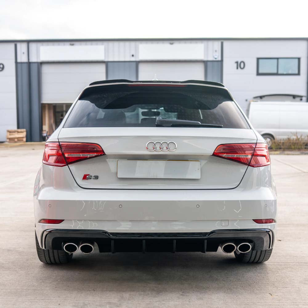 CT CARBON AUDI A3/S3 8V FACELIFT SPORTBACK 5 DOOR GLOSS BLACK DIFFUSER - V1 | SWISS HOMOLOGATED