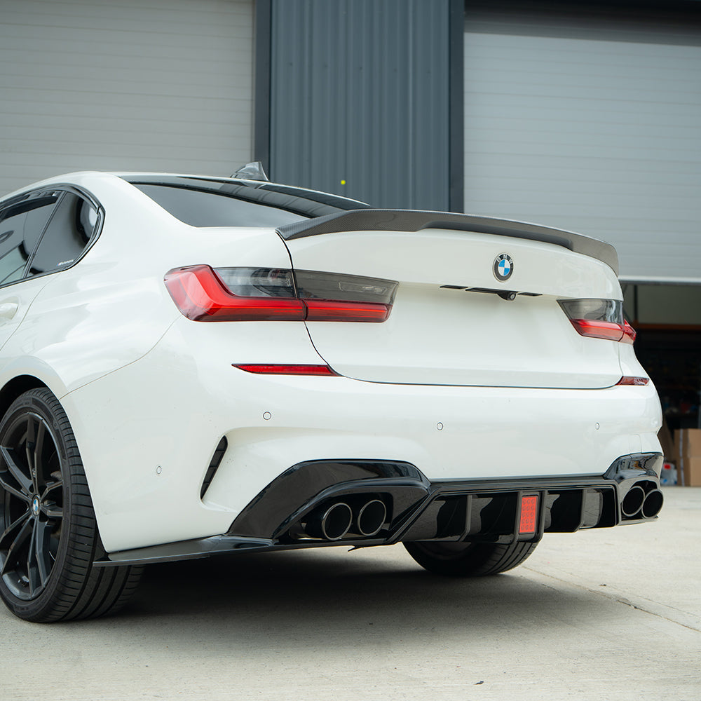 CT CARBON BMW G20/G21 3 SERIES 2019-2022 PRE LCI GLOSS LED BLACK DIFFUSER WITH TIPS | SWISS HOMOLOGATED