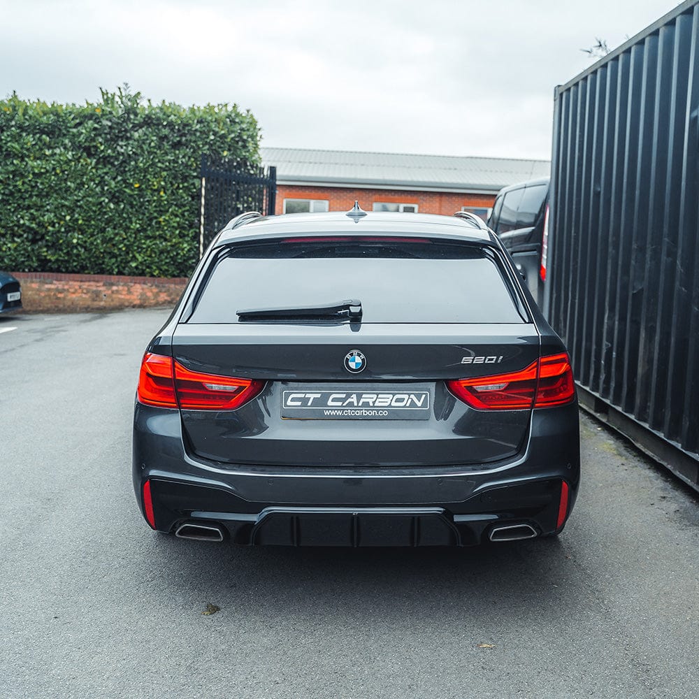 CT CARBON BMW 5 SERIES G30/G31 PRE LCI GLOSS BLACK DIFFUSER - M5 STYLE | SWISS HOMOLOGATED