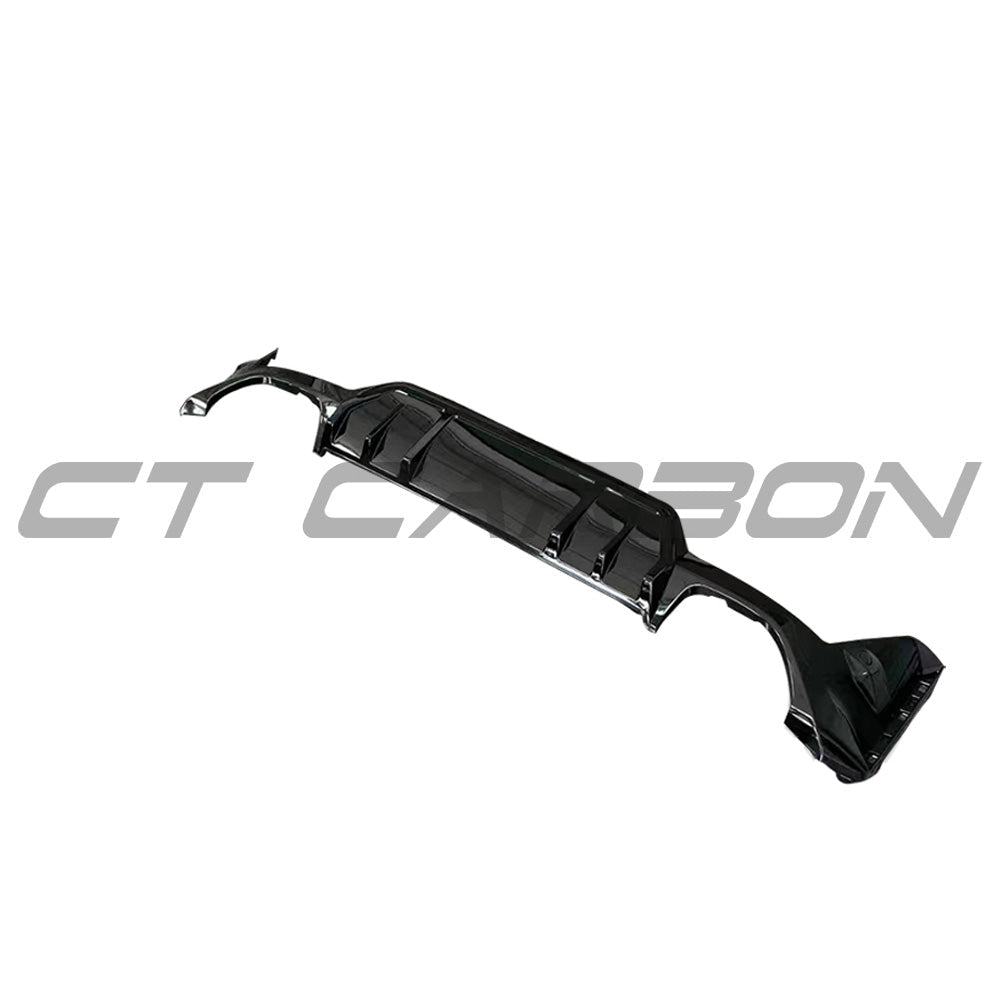 CT CARBON BMW G20/G21 3 SERIES LCI 340I GLOSS BLACK REAR DIFFUSER (SQUARE EXHAUST) | SWISS HOMOLOGATED