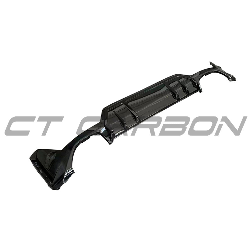 CT CARBON BMW G20/G21 3 SERIES LCI 340I GLOSS BLACK REAR DIFFUSER (SQUARE EXHAUST) | SWISS HOMOLOGATED