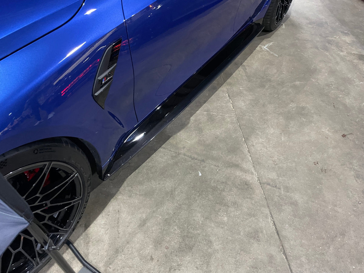 CT CARBON BMW M4 G82/G83 CARBON FIBRE SIDE SKIRT EXTENSIONS V1 - CT DESIGN | SWISS HOMOLOGATED