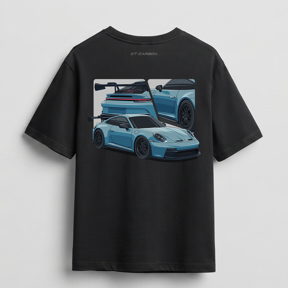 CT CARBON PORSCHE 992.1 GT3 GRAPHIC T-SHIRT - BLACK