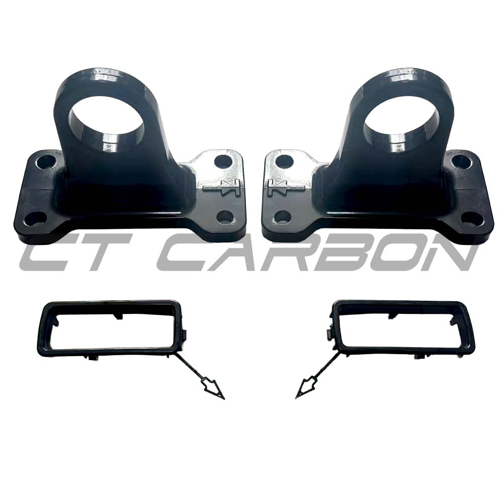 CT CARBON LAND ROVER DEFENDER L663 90/110/130 BLACK ALUMINIUM TOW HOOKS - V1 | NO HOMOLOGATION