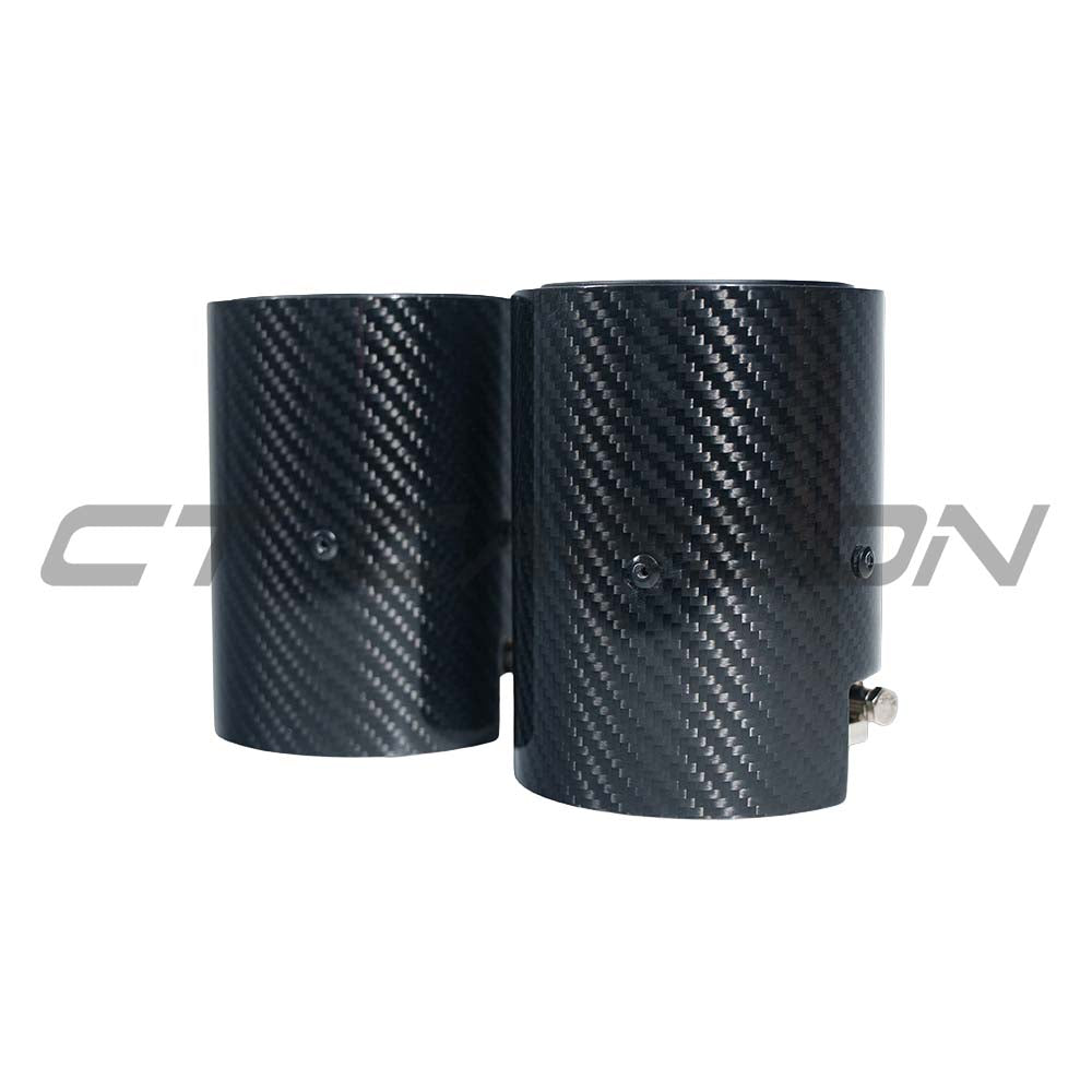 CT CARBON BMW F20/F21/F22/F23/F30/F31/F32/F33 CARBON EXHAUST TIPS - MATTE BLACK (SET OF 2) | SWISS HOMOLOGATED
