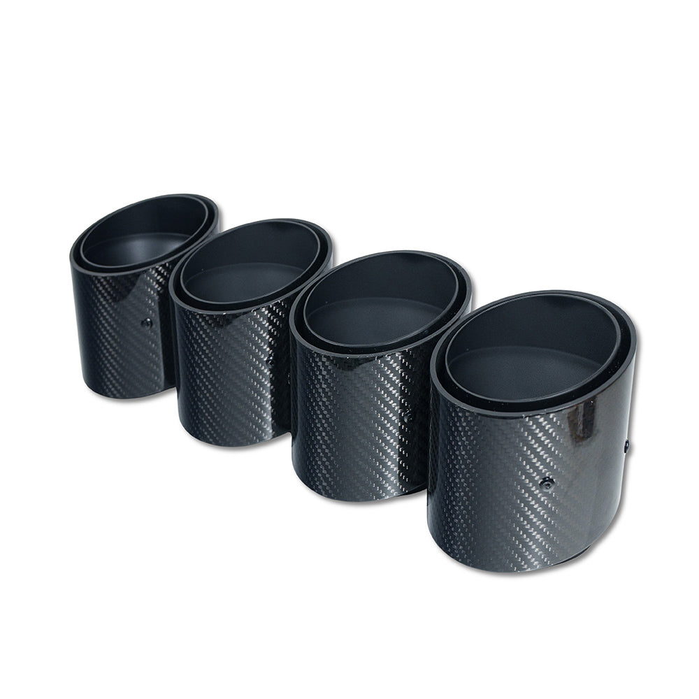 CT CARBON BMW M2, M3, M4 G87/G80/G81/G82/G83 CARBON EXHAUST TIPS - BLACK SLASH CUT (SET OF 4) | SWISS HOMOLOGATED