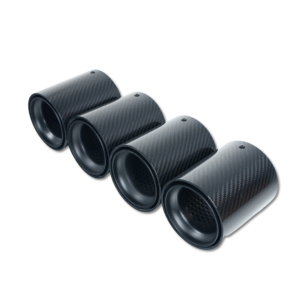 CT CARBON BMW F90/F92 M5 CARBON FIBRE EXHAUST TIPS - MATTE BLACK X4 | SWISS HOMOLOGATED