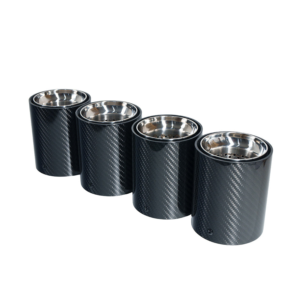 CT CARBON BMW F90/F92 M5/M8 CARBON FIBRE EXHAUST TIPS - CHROME X4 | SWISS HOMOLOGATED