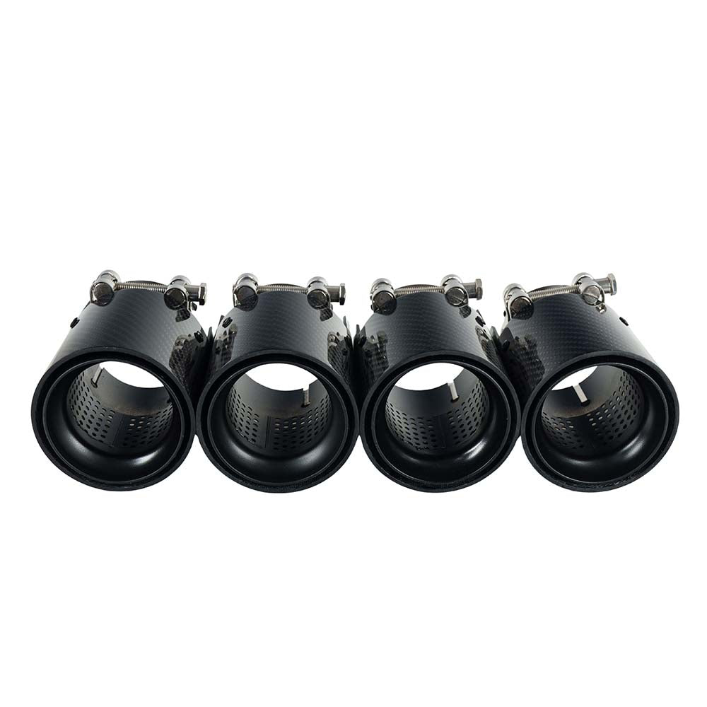 CT CARBON BMW M2/M3/M4/M5 F10/F80/F82/F83/F87 CARBON FIBRE EXHAUST TIPS - BLACK X4 | SWISS HOMOLOGATED