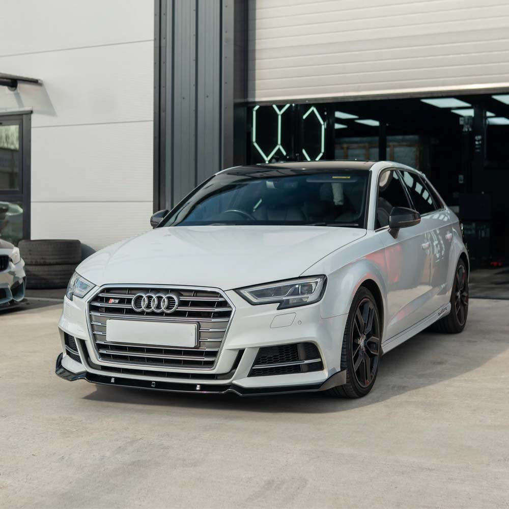 CT CARBON AUDI A3 S-LINE & S3 8V FACELIFT 2017-2020 GLOSS BLACK SPLITTER - V1 | HOMOLOGATION IN PROCESS