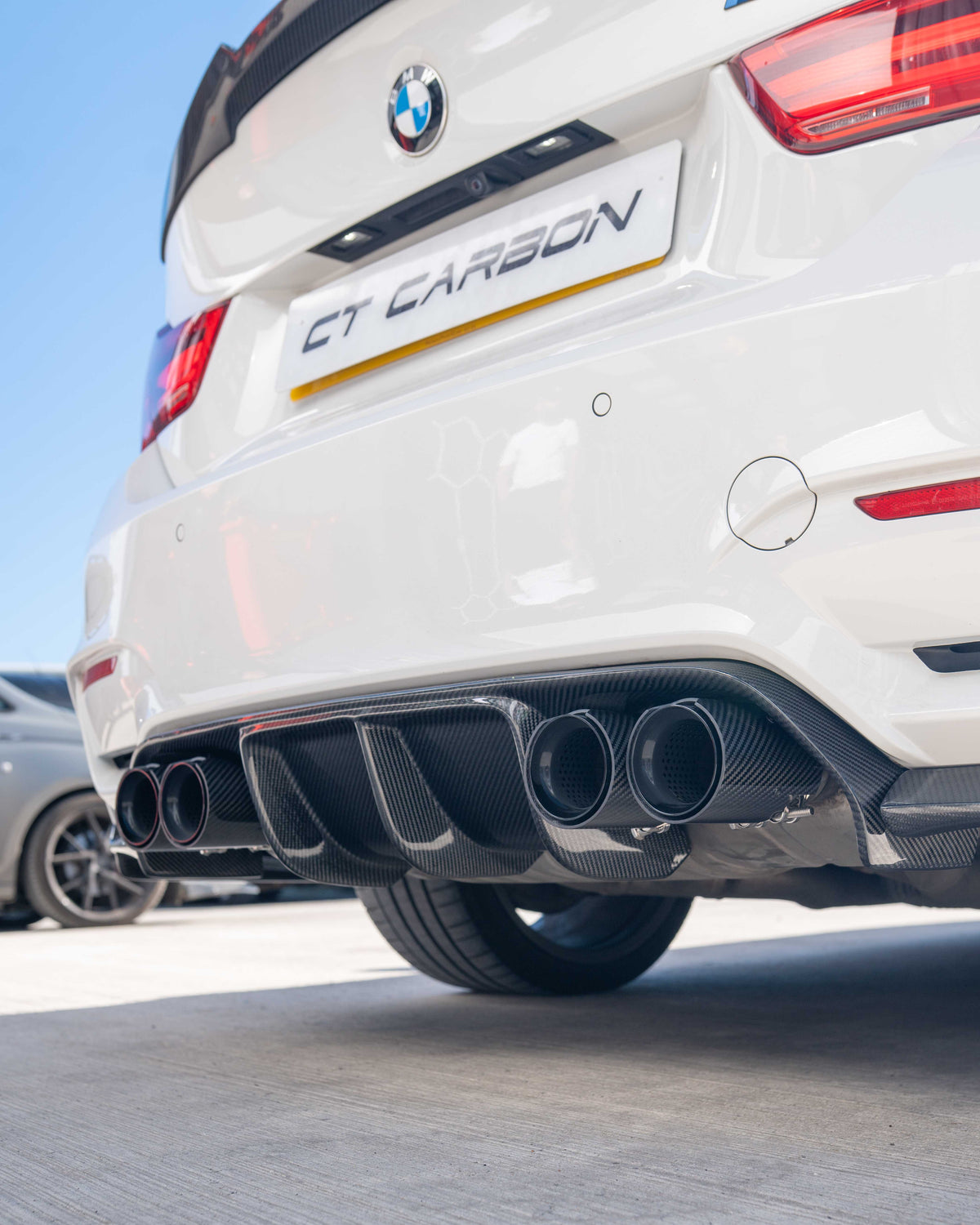 CT CARBON BMW M2/M3/M4/M5 F10/F80/F82/F83/F87 CARBON FIBRE EXHAUST TIPS - BLACK X4 | SWISS HOMOLOGATED