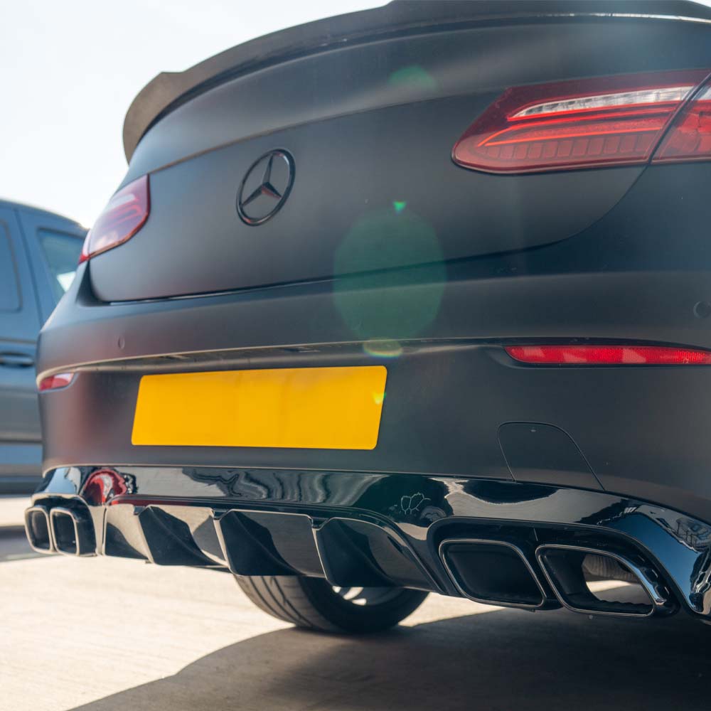 CT CARBON MERCEDES C238 2017-2020 E-CLASS COUPE QUAD TIP DIFFUSER | SWISS HOMOLOGATED