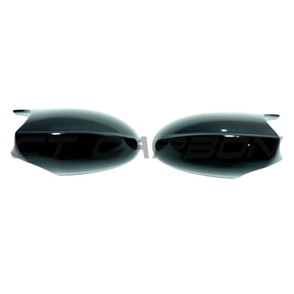 CT CARBON BMW 1 & 3 SERIES E82/E83/E87/E88/E90/E91/E92/E93 2011-2013 LCI GLOSS BLACK MIRROR CAP REPLACEMENTS | SWISS HOMOLOGATED
