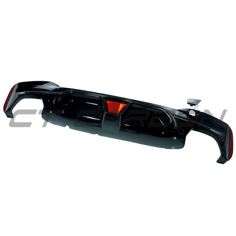 CT CARBON BMW G30/G38 5 SERIES 2016-2020 PRE-LCI GLOSS BLACK DUAL EXHAUST DIFFUSER WITH LED | SWISS HOMOLOGATED