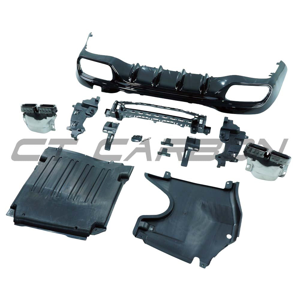 CT CARBON MERCEDES C-CLASS W206/S206 & C63 2021+ GLOSS BLACK DIFFUSER | SWISS HOMOLOGATED