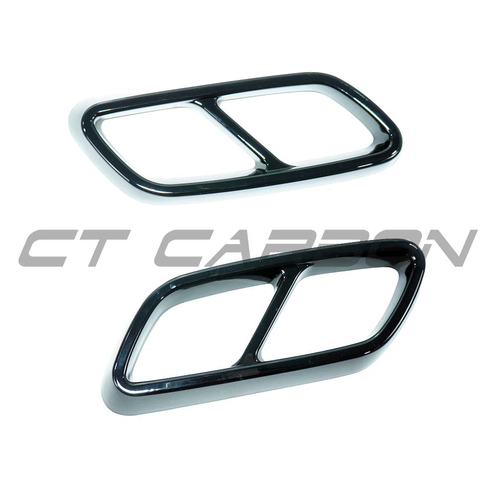 CT CARBON MERCEDES W206 C-CLASS 2021+ GLOSS BLACK EXHAUST TRIM | SWISS HOMOLOGATED