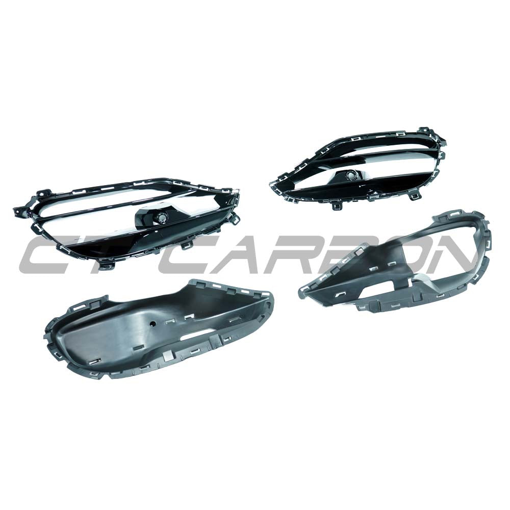 CT CARBON MERCEDES A-CLASS W176 (FACELIFT) 2015-2018 GLOSS BLACK FRONT BUMPER VENTS | HOMOLOGATION IN PROCESS