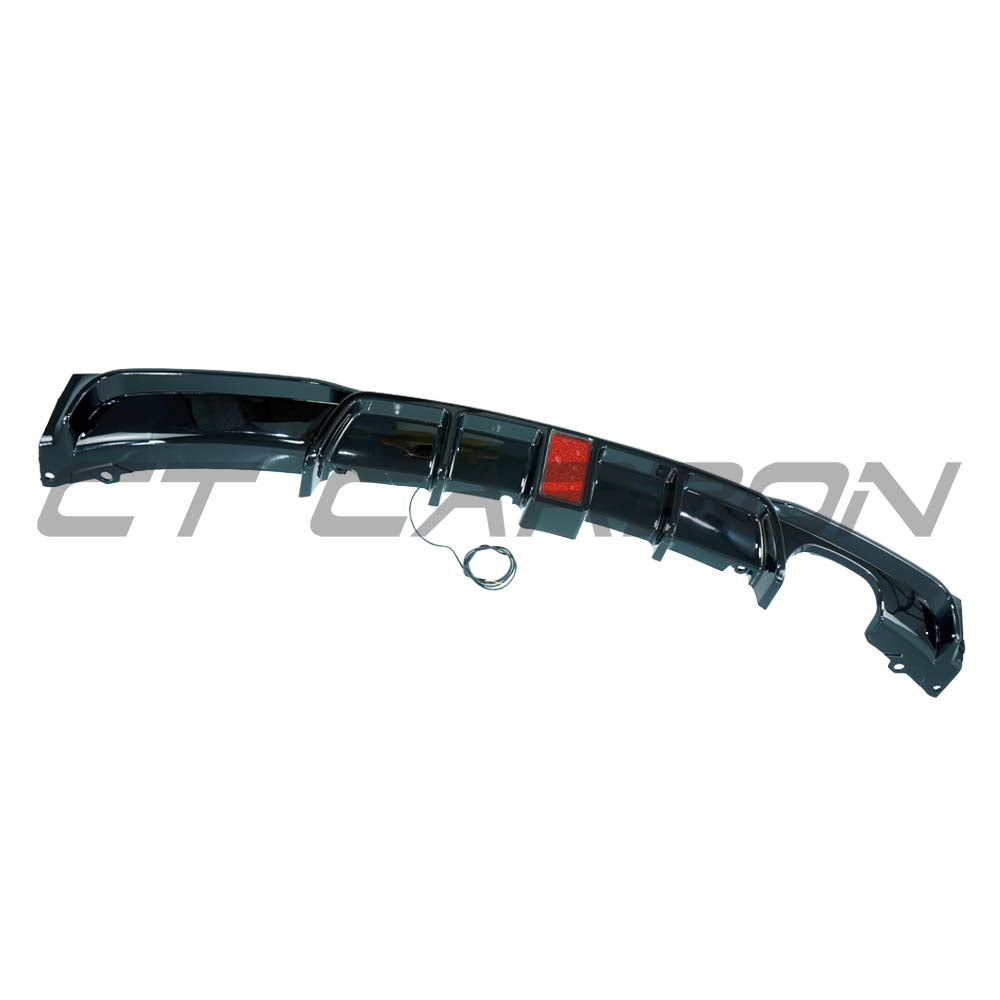 CT CARBON BMW F30/F31 3 SERIES 2012-2019 GLOSS BLACK TWIN EXIT DIFFUSER WITH LED | SWISS HOMOLOGATED