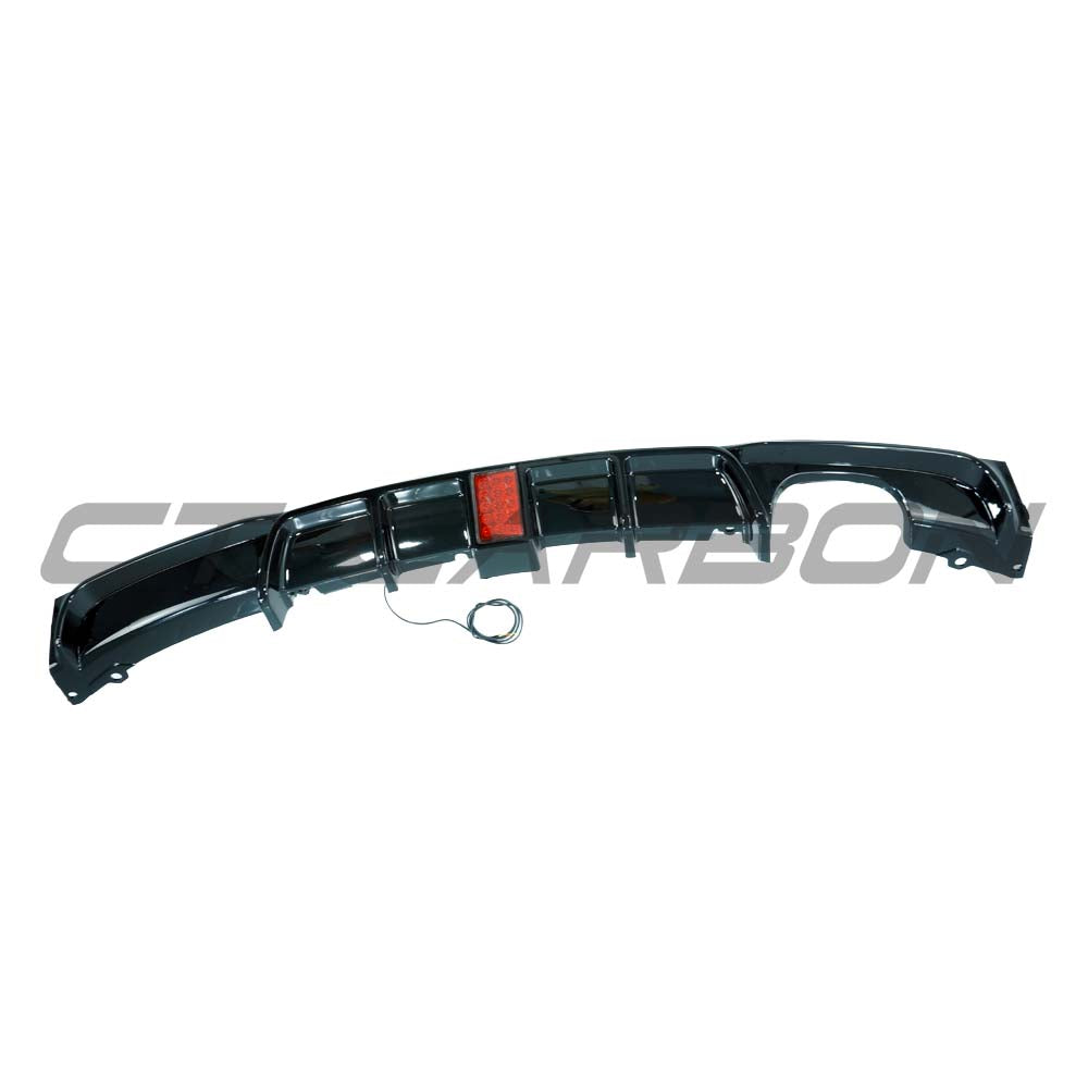 CT CARBON BMW F30/F31 3 SERIES 2012-2019 GLOSS BLACK TWIN EXIT DIFFUSER WITH LED | SWISS HOMOLOGATED