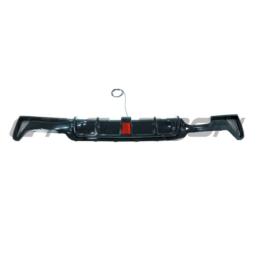 CT CARBON BMW 4 SERIES F32/F33/F36 GLOSS BLACK TWIN LEFT EXHAUST DIFFUSER WITH LED - V3 | SWISS HOMOLOGATED