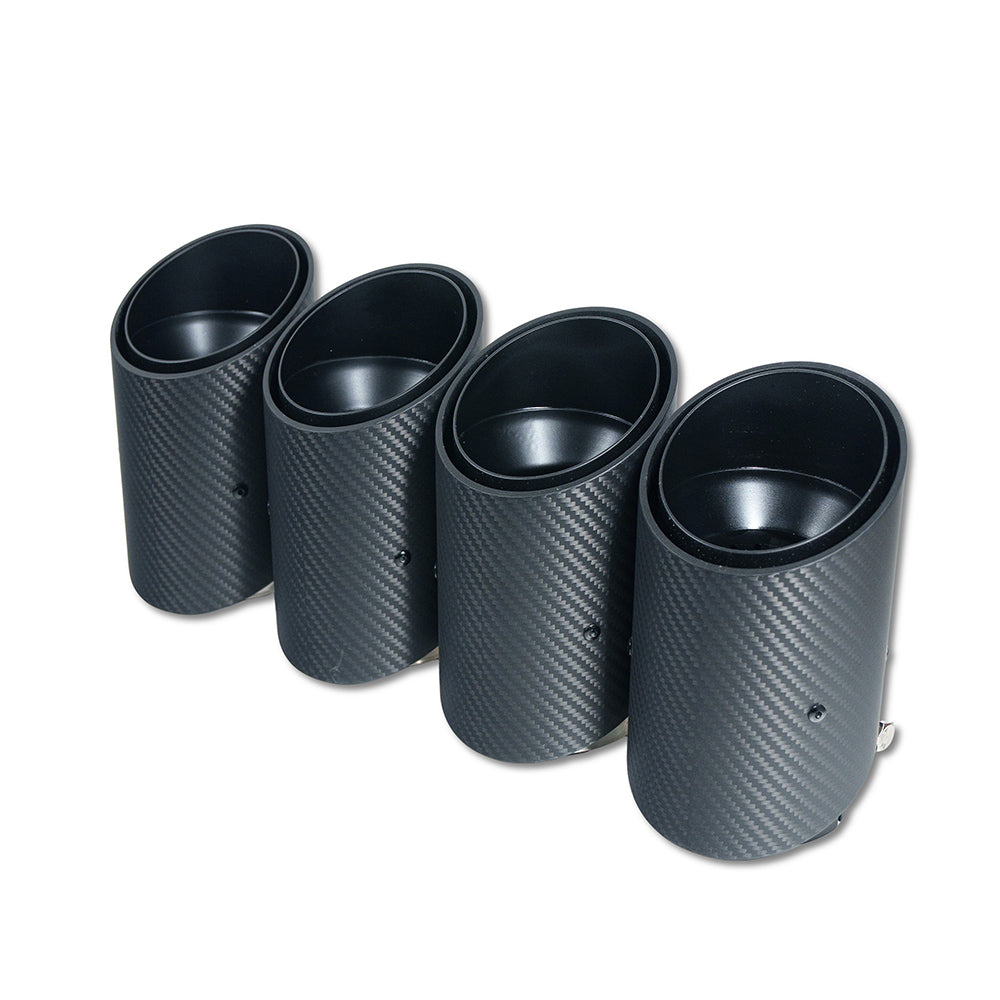 CT CARBON BMW G90/G99 M5 2024+ CARBON FIBRE SLASH CUT EXHAUST TIPS - MATTE BLACK | SWISS HOMOLOGATED