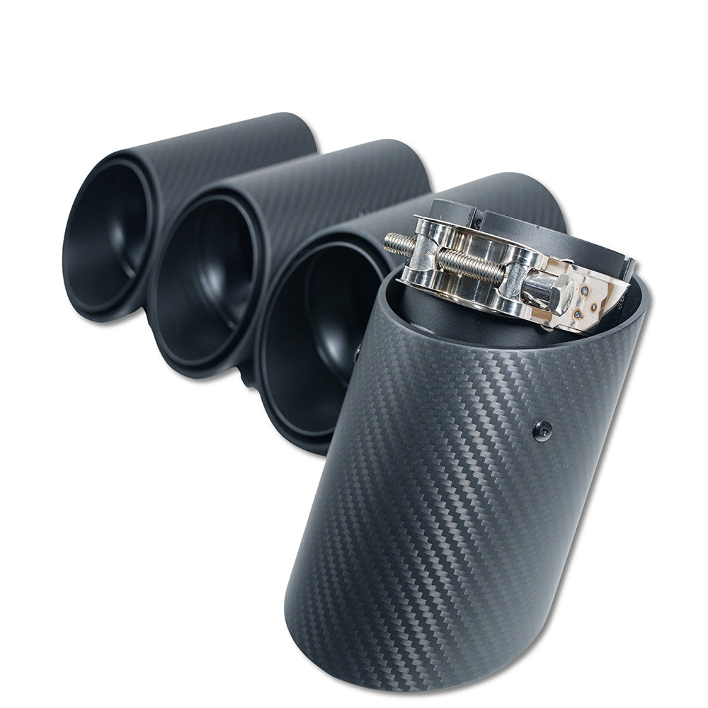 CT CARBON BMW G90/G99 M5 2024+ CARBON FIBRE SLASH CUT EXHAUST TIPS - MATTE BLACK | SWISS HOMOLOGATED