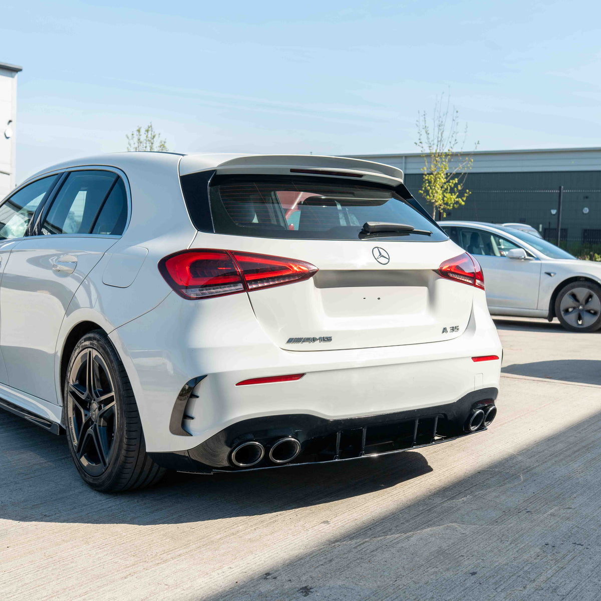 CT CARBON MERCEDES A-CLASS W177/V177 2018-CURRENT GLOSS BLACK QUAD TIP DIFFUSER | SWISS HOMOLOGATED