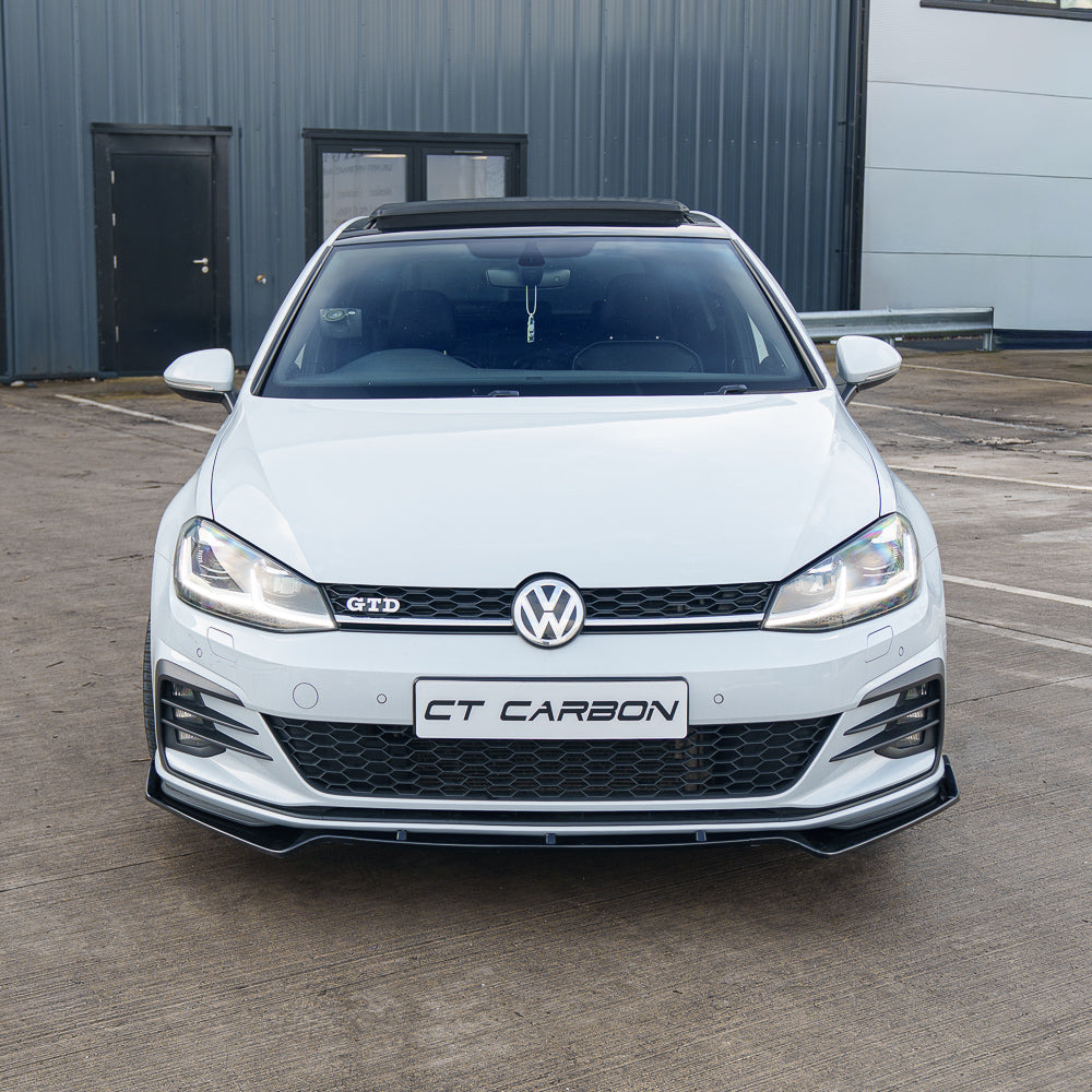 CT CARBON VOLKSWAGEN GOLF R/GTD/GTI MK7/7.5 2014-2020 GLOSS BLACK SPLITTER | HOMOLOGATION IN PROCESS