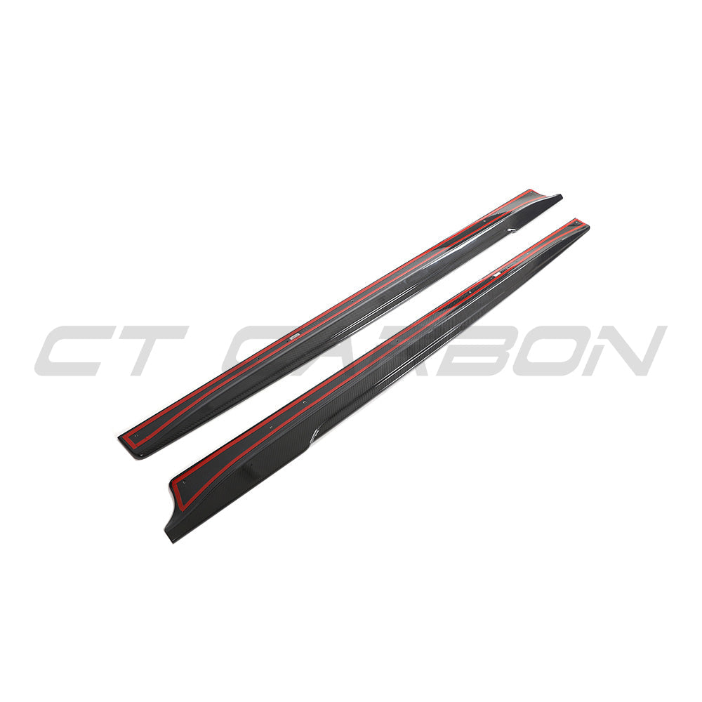 CT CARBON TESLA MODEL 3 2023+ CARBON FIBRE SIDE SKIRTS - V2 | SWISS HOMOLOGATED