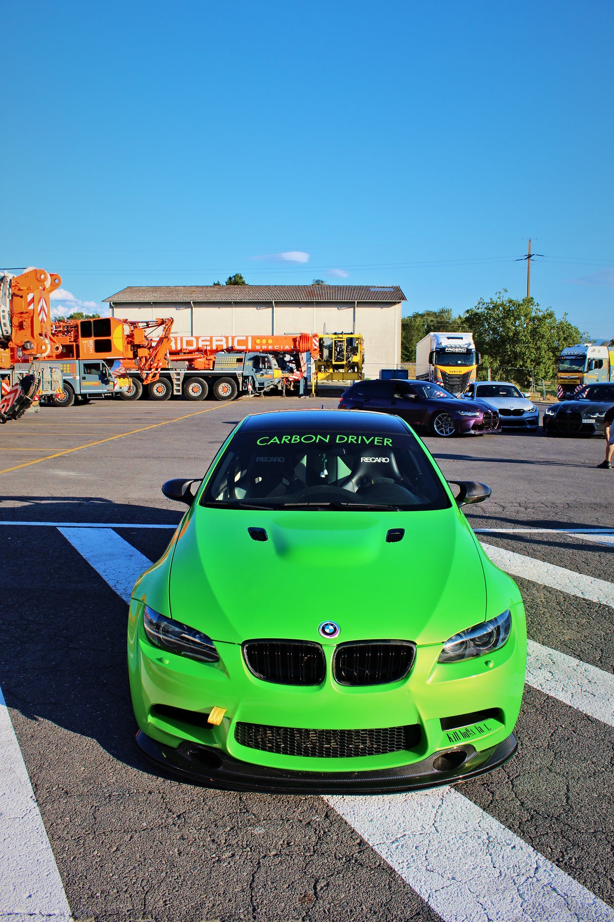 Carbon Production GT4 front lip mounted on BMW M3 E92 - Carbon Driver