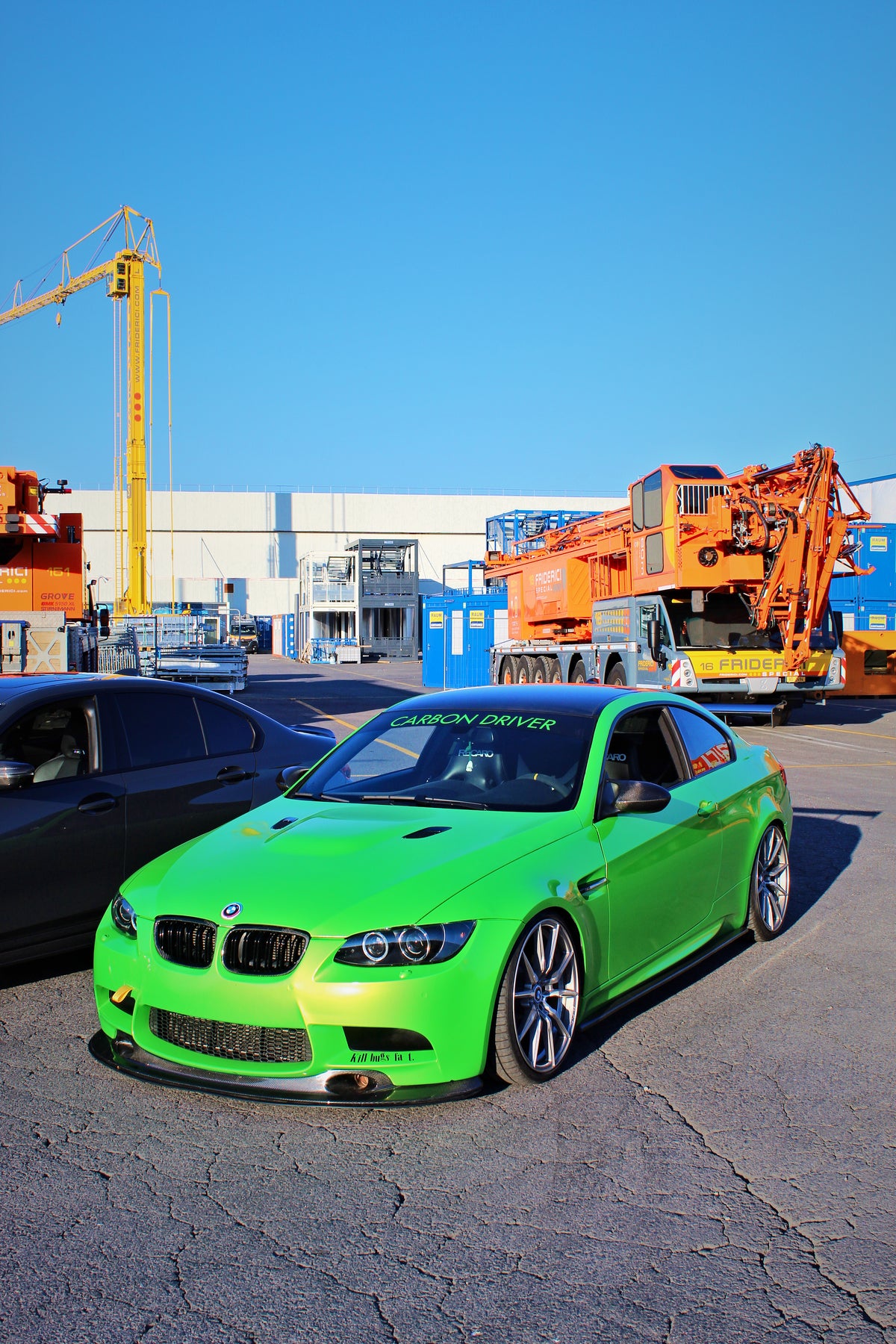 Carbon Production GT4 front lip on BMW M3 E92 - front view