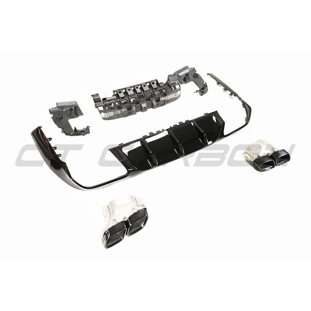 CT CARBON MERCEDES C238 2017-2020 E-CLASS COUPE QUAD TIP DIFFUSER | SWISS HOMOLOGATED