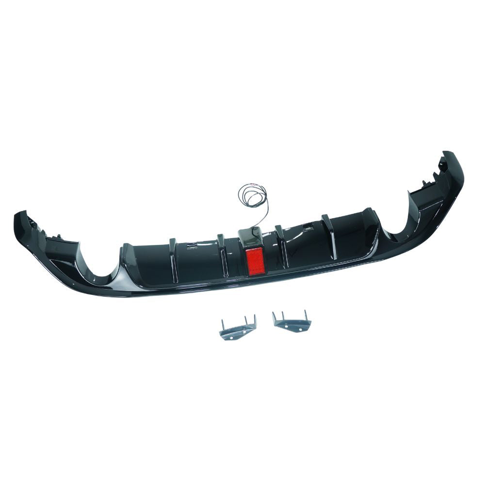 CT CARBON VOLKSWAGEN GOLF GTI/GTD MK7/7.5 2017-2020 GLOSS BLACK DIFFUSER WITH LED LIGHT | SWISS HOMOLOGATED