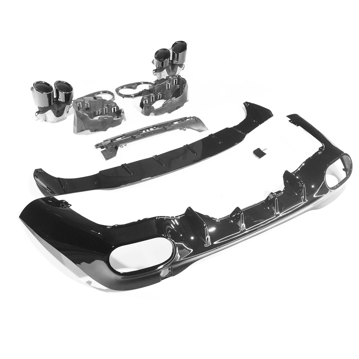 CT CARBON MERCEDES W118 CLA & CLA35 GLOSS BLACK QUAD TIP DIFFUSER | SWISS HOMOLOGATED