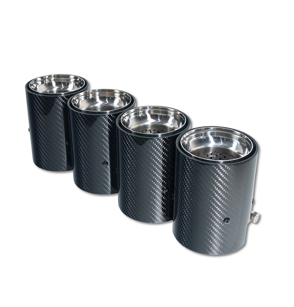 CT CARBON BMW M2 / M3 / M4 / M5 F10 F80 F82 F83 F87 Carbon Fibre Exhaust Tips Chrome x4 | SWISS HOMOLOGATED