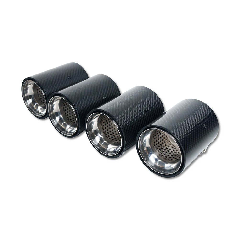 CT CARBON BMW M2 / M3 / M4 / M5 F10 F80 F82 F83 F87 Carbon Fibre Exhaust Tips Chrome x4 | SWISS HOMOLOGATED