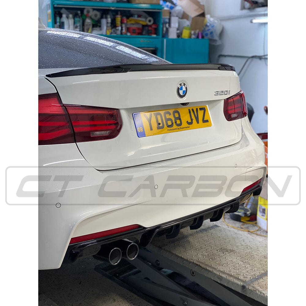 CT CARBON BMW 3 SERIES F30/F31 GLOSS BLACK LEFT EXHAUST DIFFUSER - MP STYLE | SWISS HOMOLOGATED