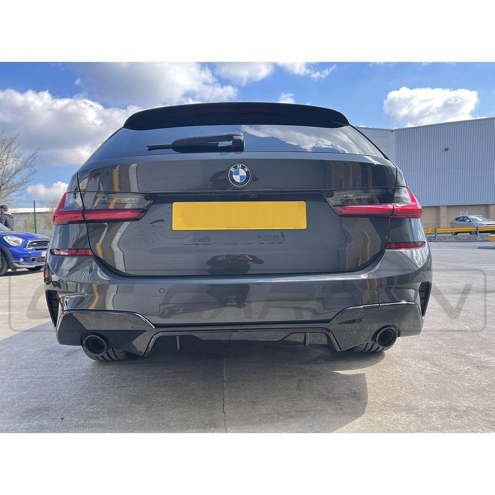 CT CARBON BMW G20/G21 3 SERIES 2019-2022 PRE LCI GLOSS BLACK ROUND EXHAUST DIFFUSER - MP STYLE | SWISS HOMOLOGATED