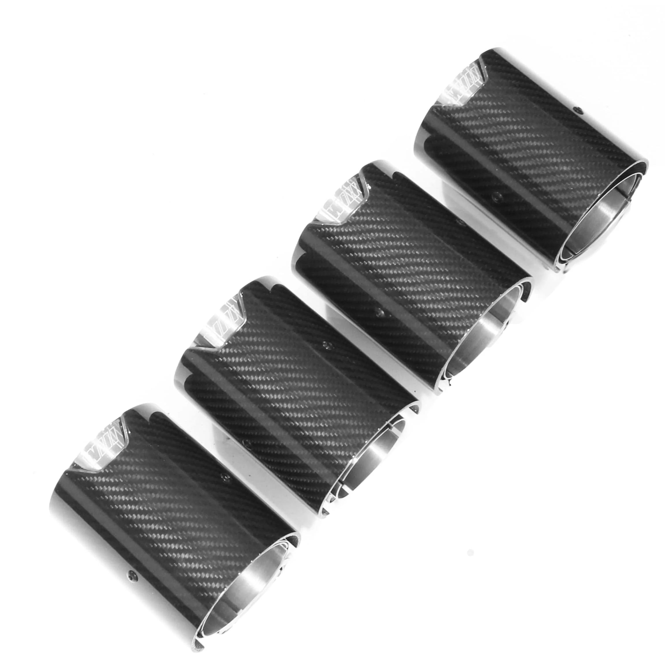 EXHAUST TIPS STAINLESS/CARBON 4PCS/SET F8X CHROME | SWISS HOMOLOGATED