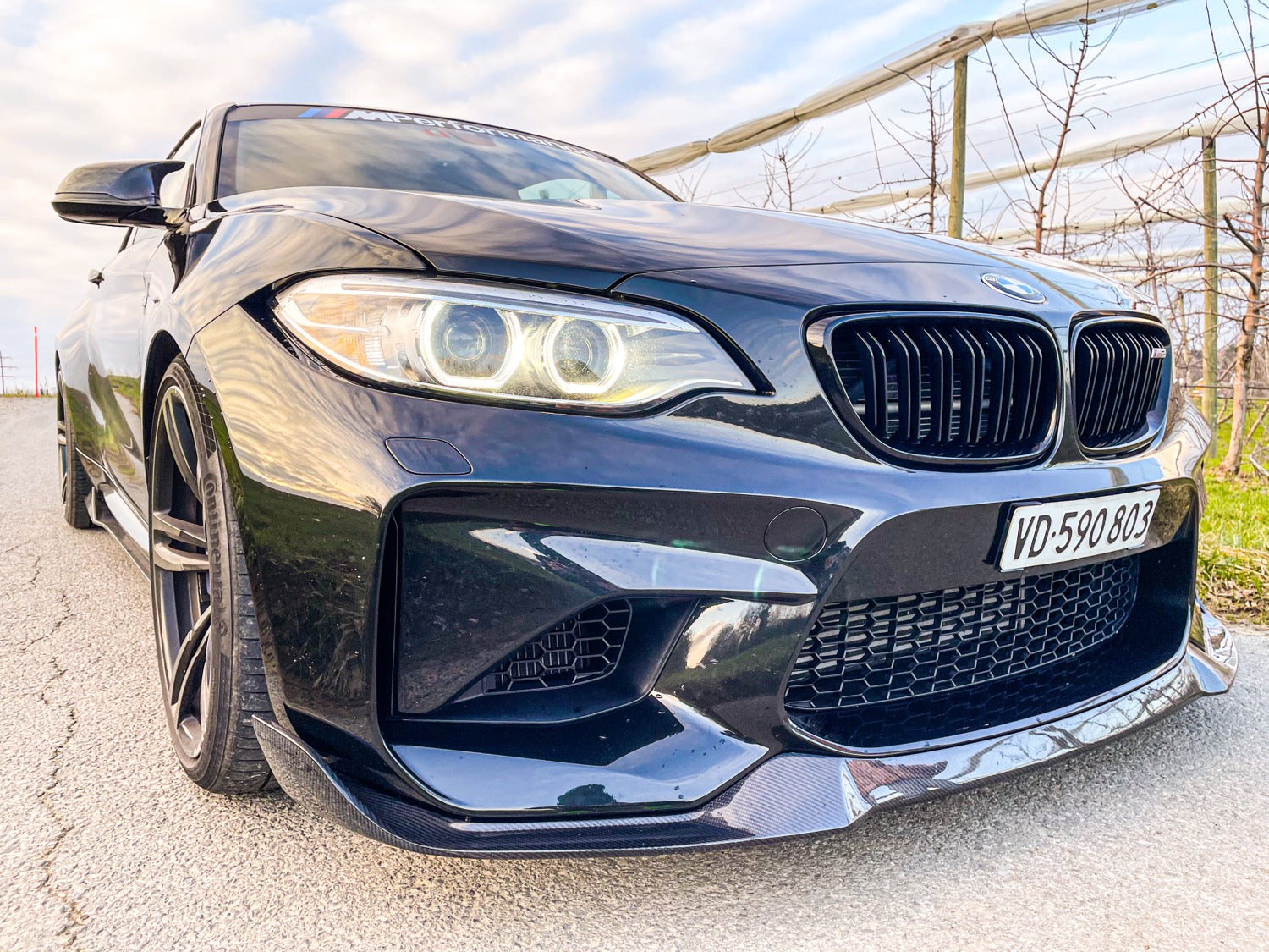 CT CARBON FRONT LIP BMW M2 F87 N55 - CS STYLE | SWISS HOMOLOGATED