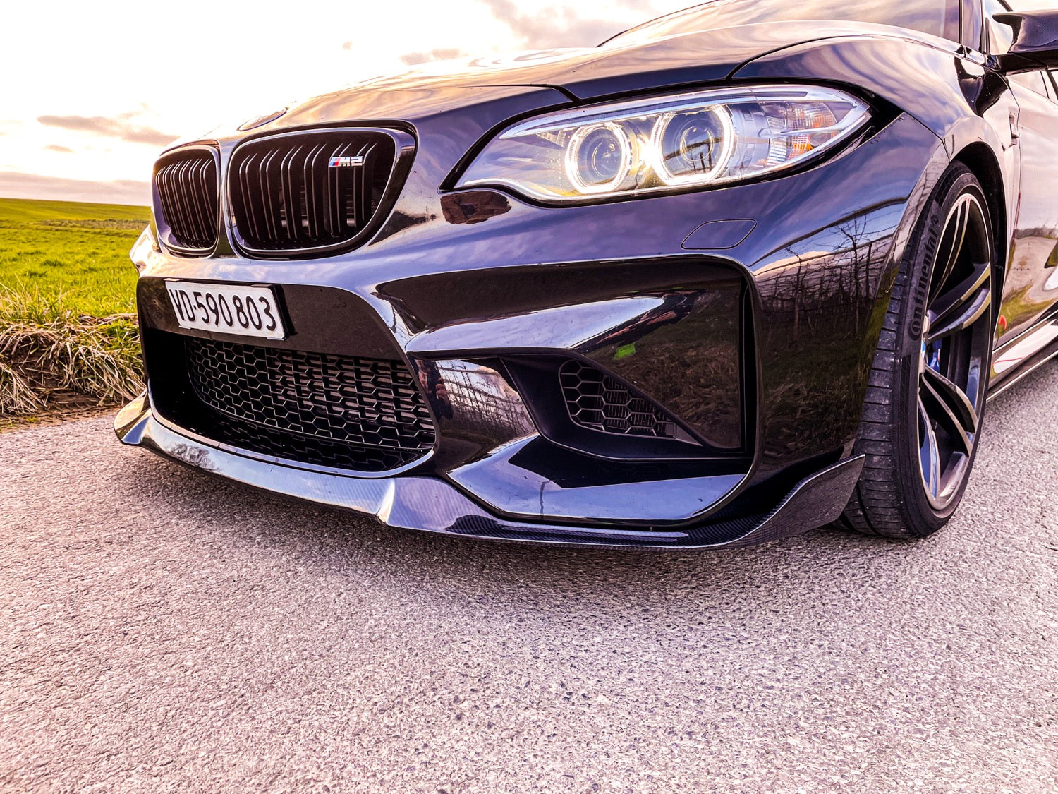 CT CARBON FRONT LIP BMW M2 F87 N55 - CS STYLE | SWISS HOMOLOGATED