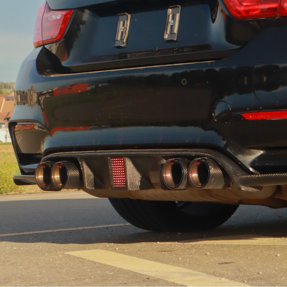 EXHAUST TIPS STAINLESS/CARBON 4PCS/SET F8X BURN ENDS | SWISS HOMOLOGATED